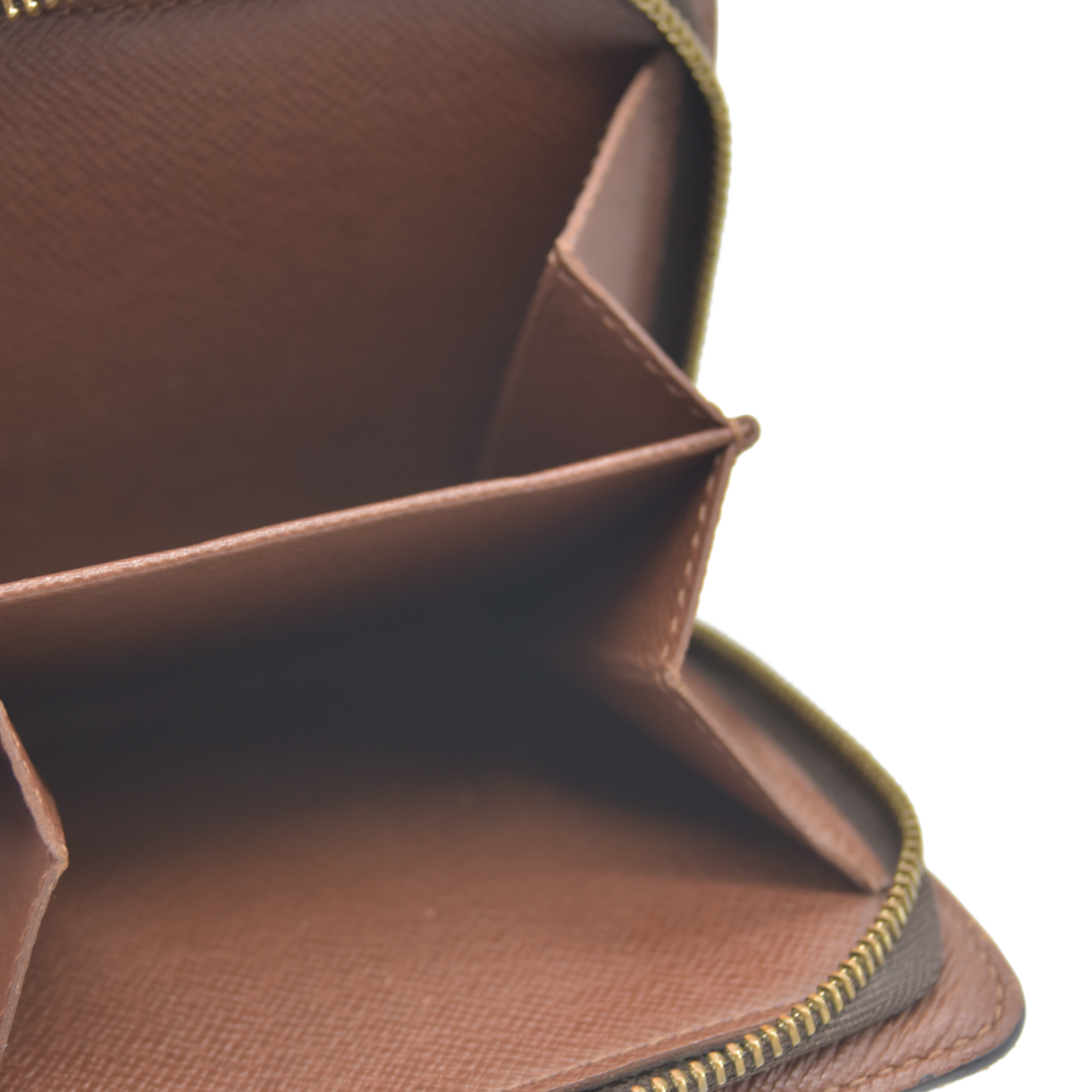 Louis Vuitton Monogram Compact Zip Bifold Wallet Brown MI1023