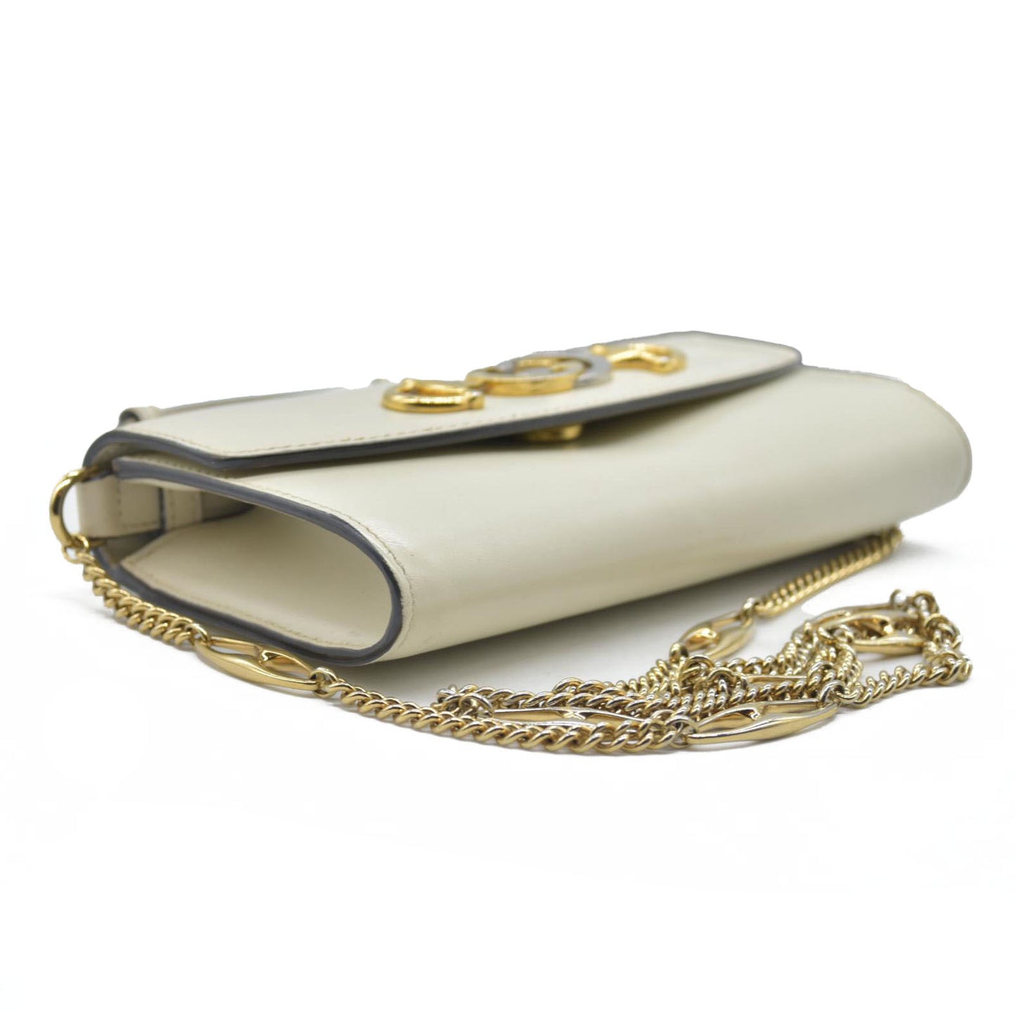 $1980 Gucci Cream Zumi Top Handle Chain Flap Interlocking G Horsebit