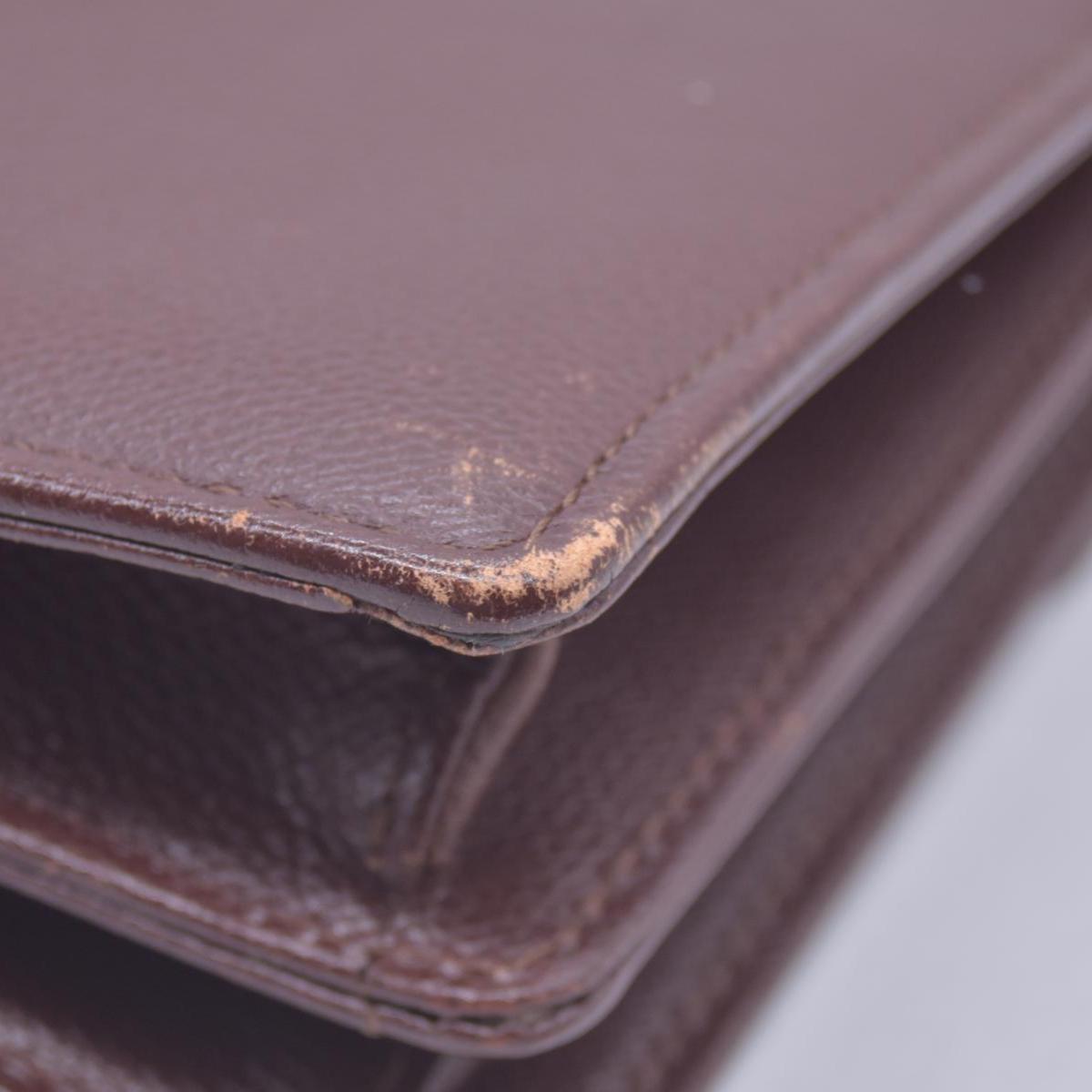 $850 SAINT LAURENT Textured Leather Push Lock Clutch Document Case Burgundy CONSIGNMENT 10021193
