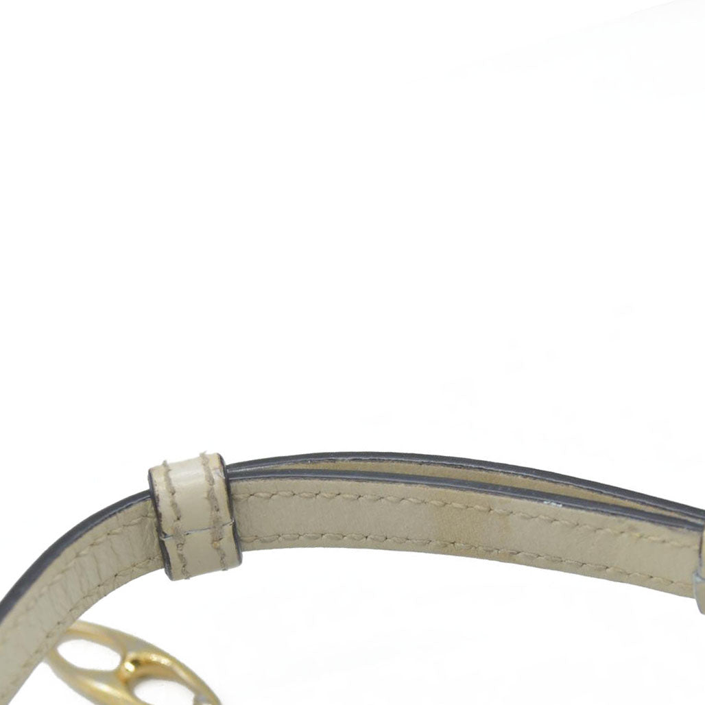 $1980 Gucci Cream Zumi Top Handle Chain Flap Interlocking G Horsebit