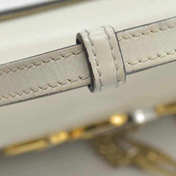 $1980 Gucci Cream Zumi Top Handle Chain Flap Interlocking G Horsebit