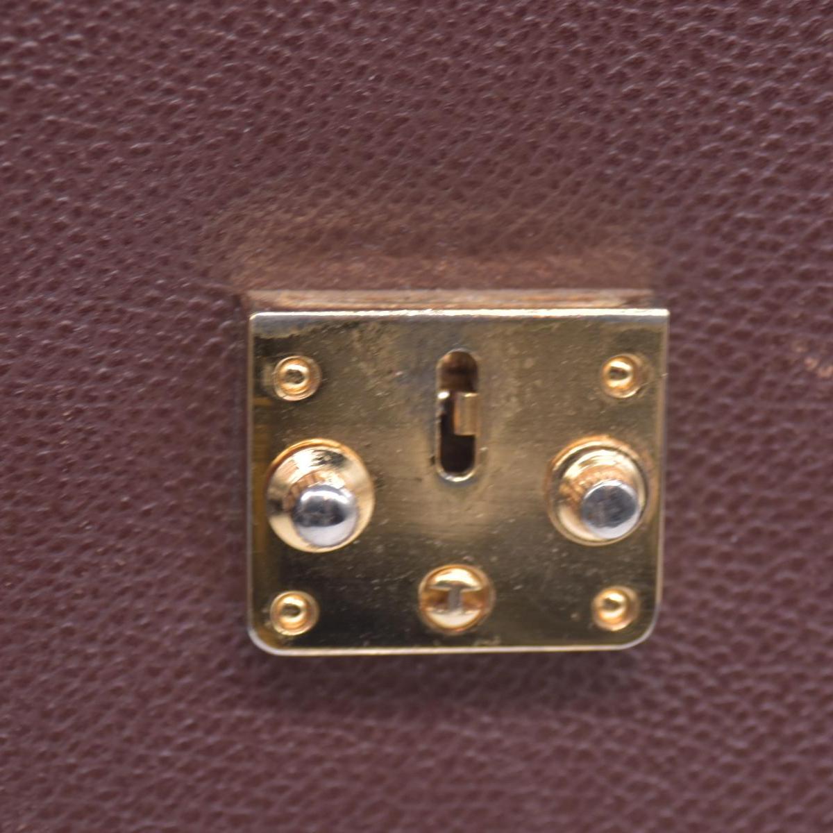 $850 SAINT LAURENT Textured Leather Push Lock Clutch Document Case Burgundy CONSIGNMENT 10021193