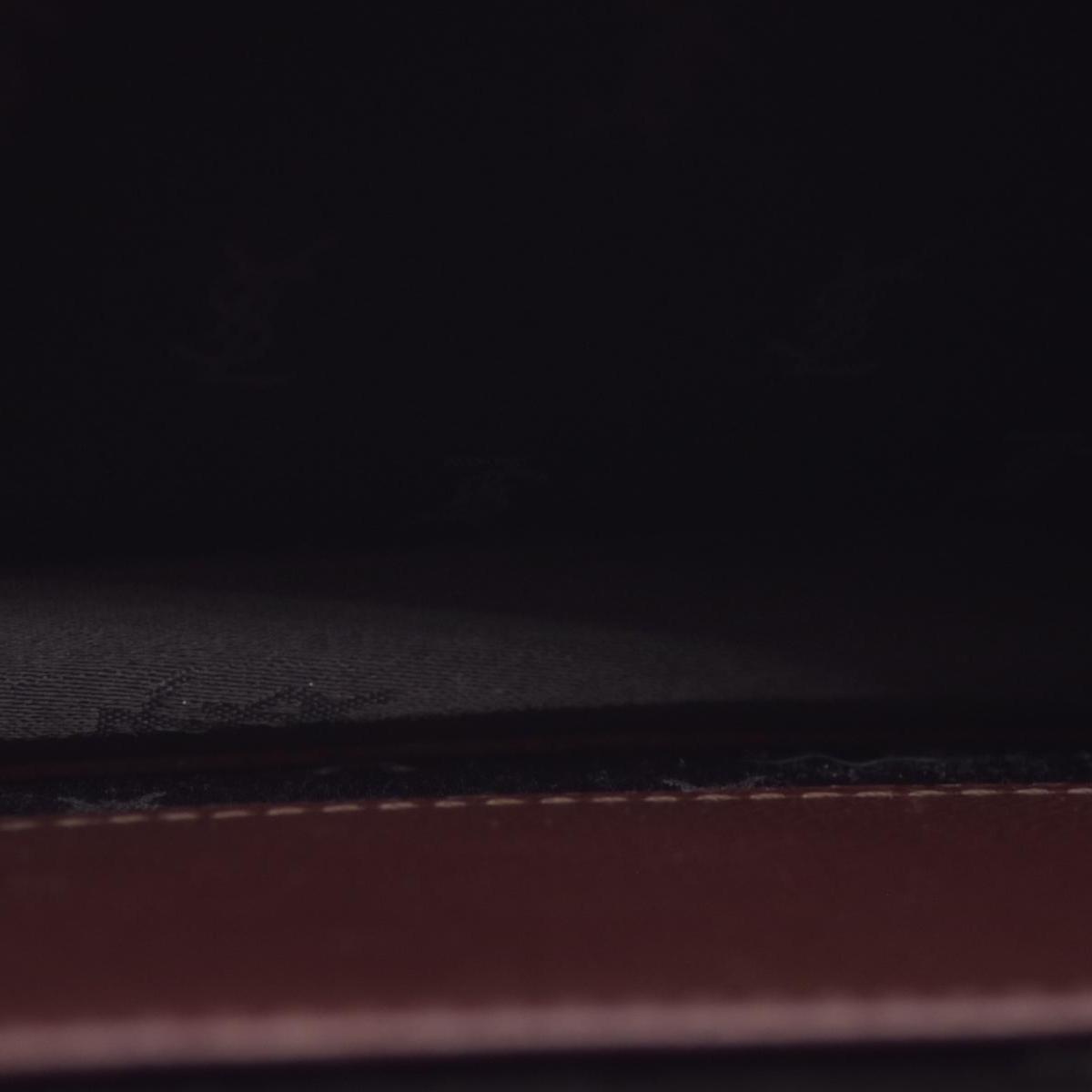 $850 SAINT LAURENT Textured Leather Push Lock Clutch Document Case Burgundy CONSIGNMENT 10021193