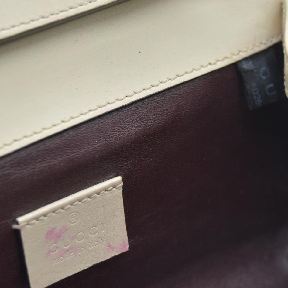 $1980 Gucci Cream Zumi Top Handle Chain Flap Interlocking G Horsebit