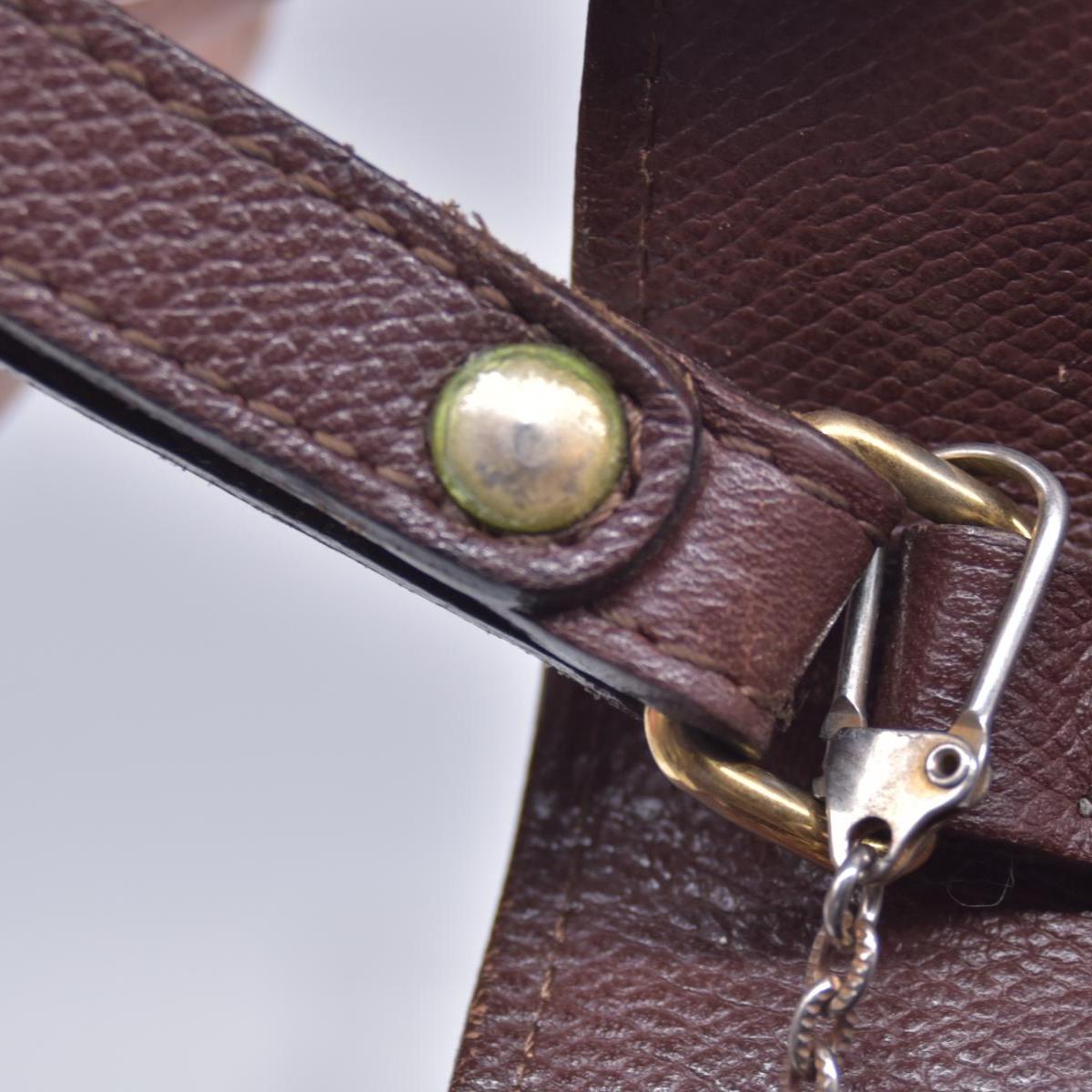 $850 SAINT LAURENT Textured Leather Push Lock Clutch Document Case Burgundy CONSIGNMENT 10021193