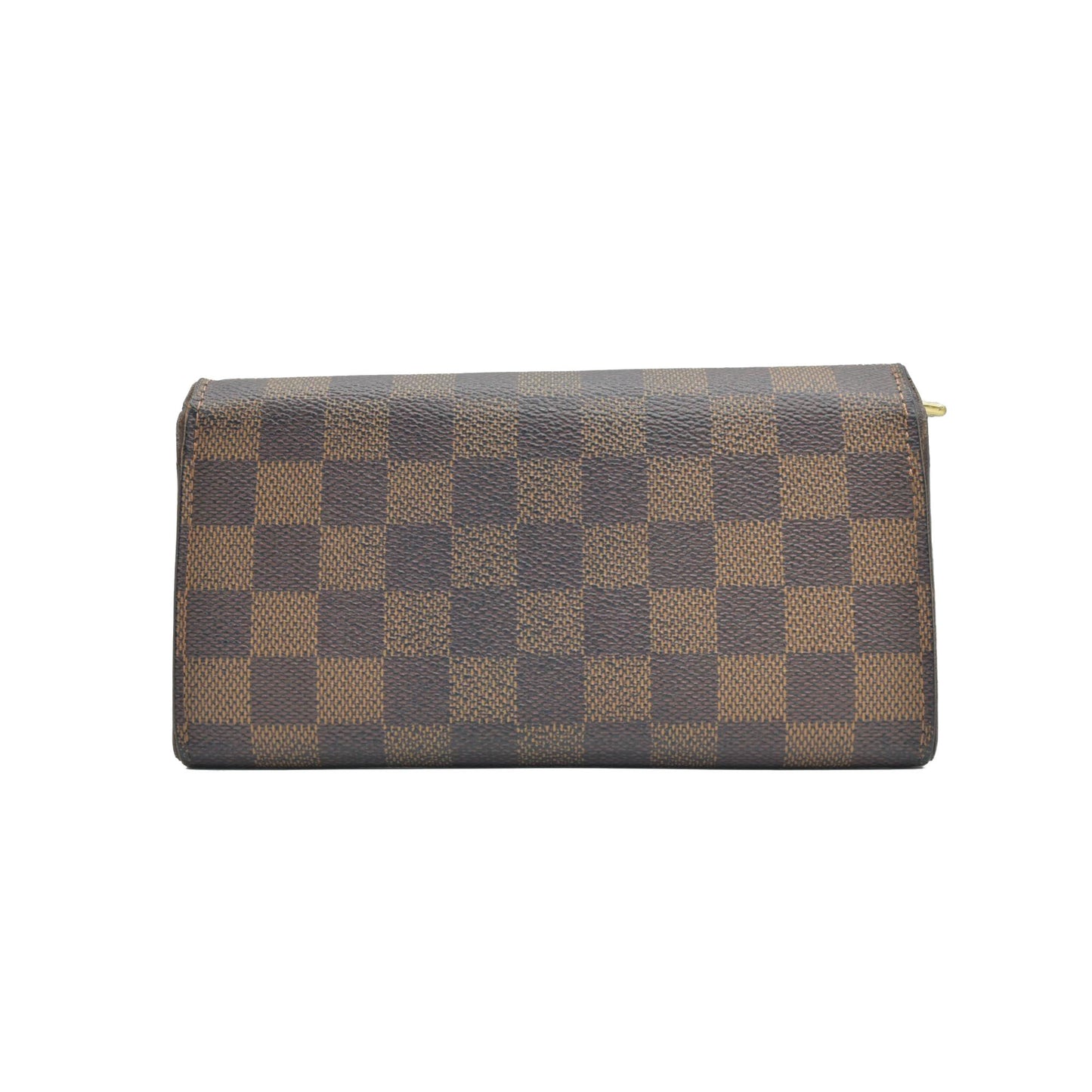$725 2008 Louis Vuitton Damier Porte Feuille Sarah Long Bifold Wallet Brown CA5018