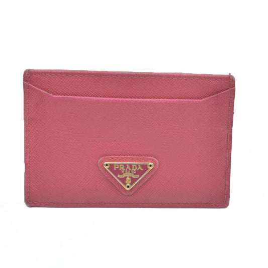CONSIGNMENT Prada Prada Pink Saffiano Metal Leather Logo Card Holder