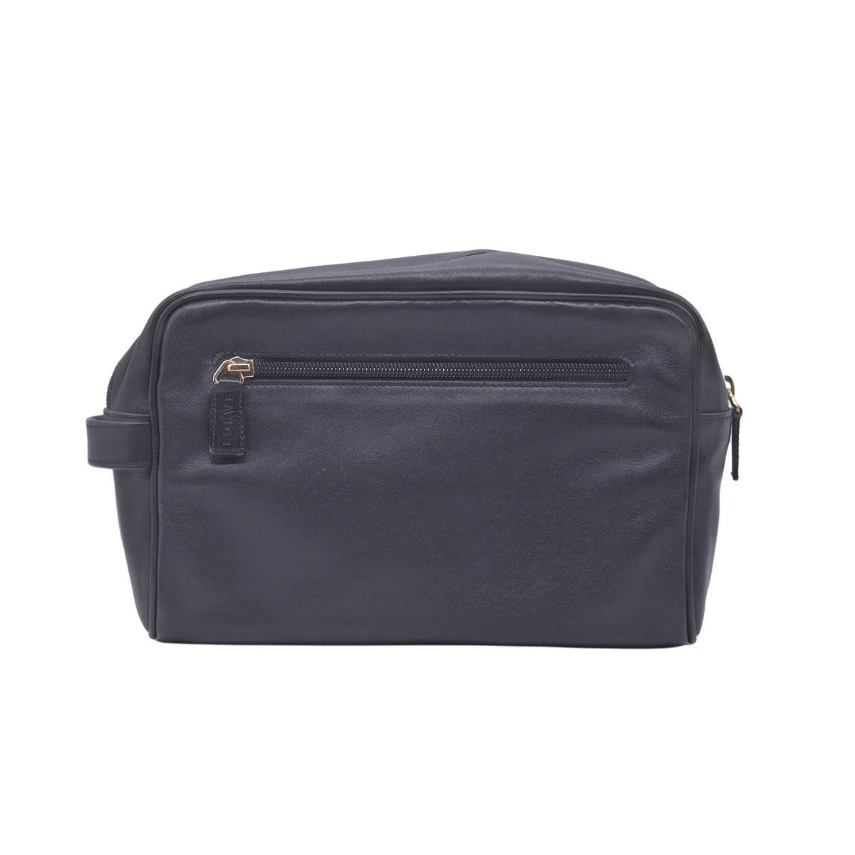 $650 LOEWE Smooth Calfskin Anagram Square Plaque Cosmetic Case Black CONSIGNMENT 10021216
