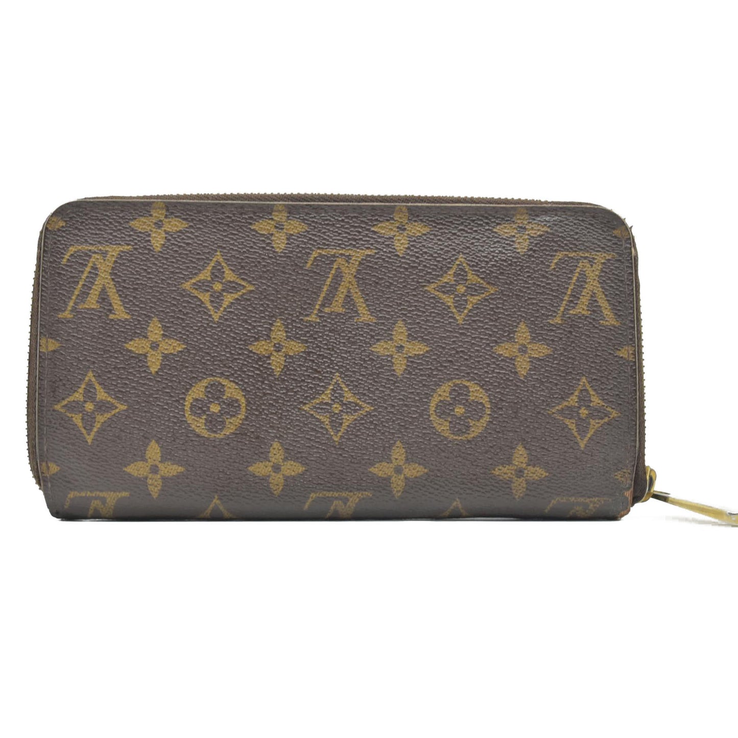 $915 2010 Louis Vuitton Monogram Zippy Zip Around Long Wallet Purse Brown CA0190