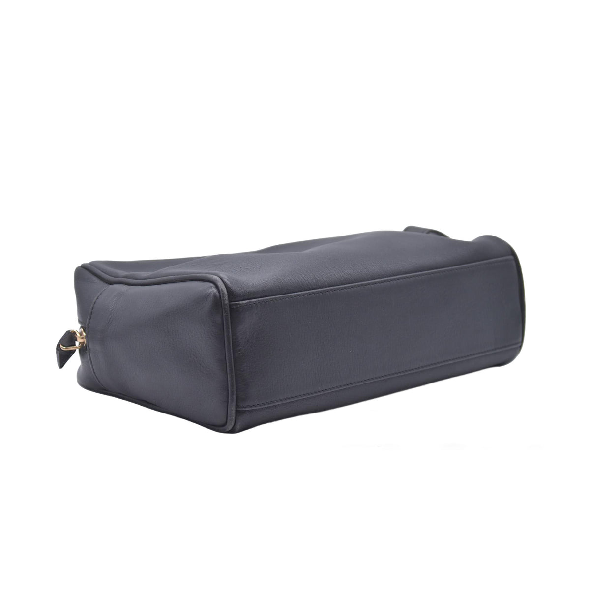 $650 LOEWE Smooth Calfskin Anagram Square Plaque Cosmetic Case Black CONSIGNMENT 10021216