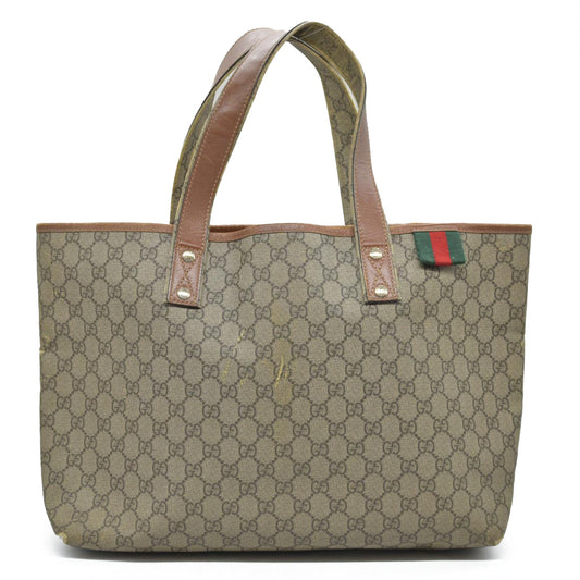 Gucci GG Plus Monogram Medium Signature Web Loop Tote Brown