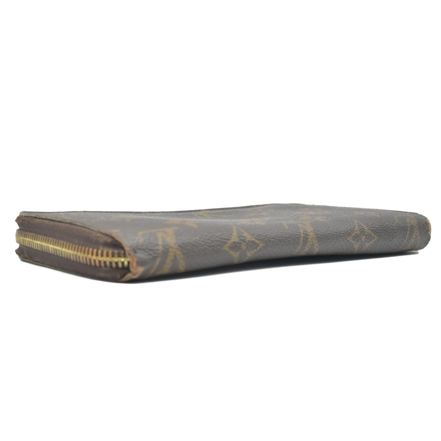 $915 2010 Louis Vuitton Monogram Zippy Zip Around Long Wallet Purse Brown CA0190