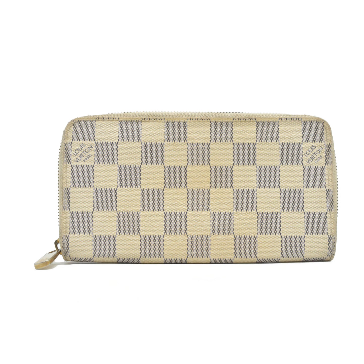 $915 2007 Louis Vuitton Damier Azur Zippy Zip Around Long Wallet Purse* VI2077