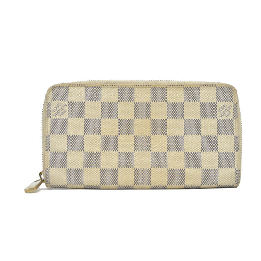 $915 2007 Louis Vuitton Damier Azur Zippy Zip Around Long Wallet Purse* VI2077