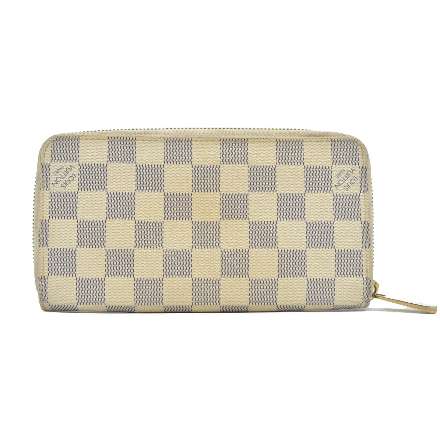 $915 2007 Louis Vuitton Damier Azur Zippy Zip Around Long Wallet Purse* VI2077