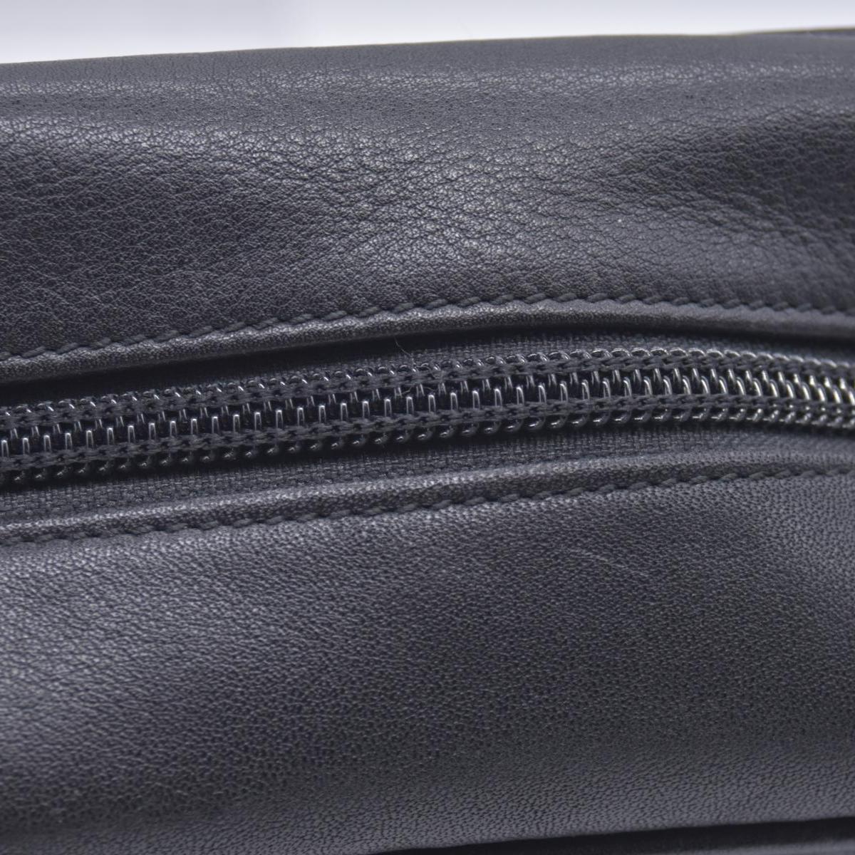 $650 LOEWE Smooth Calfskin Anagram Square Plaque Cosmetic Case Black CONSIGNMENT 10021216