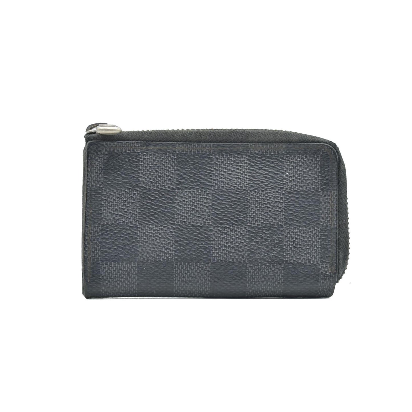 $345 Louis Vuitton Damier Graphite Car Key Case Black SN1177