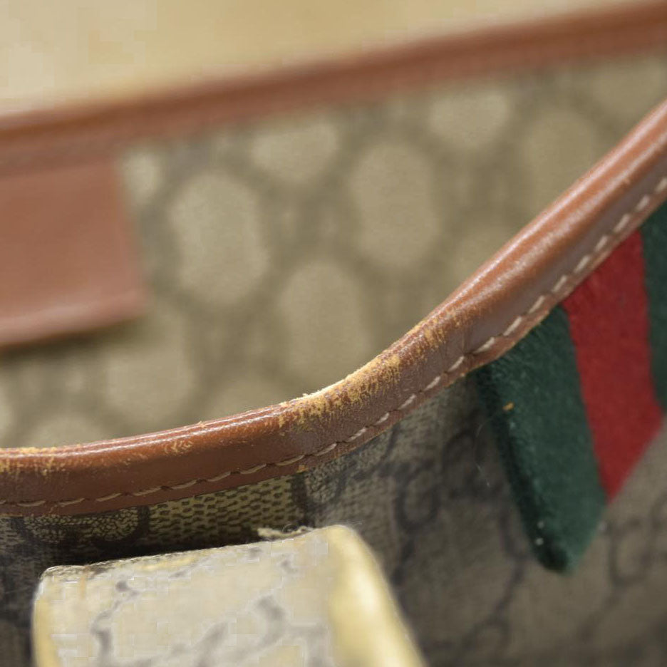 Gucci GG Plus Monogram Medium Signature Web Loop Tote Brown