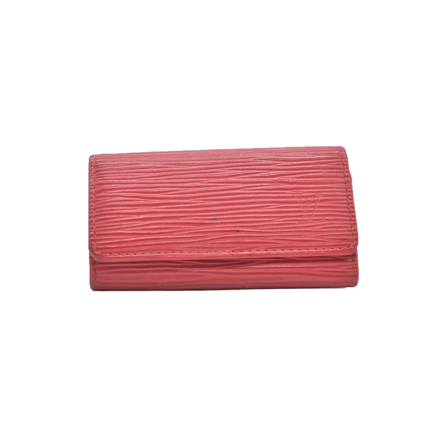 $345 2005 Louis Vuitton Epi Multicles Leather 4 Ring Key Case Red CA1015