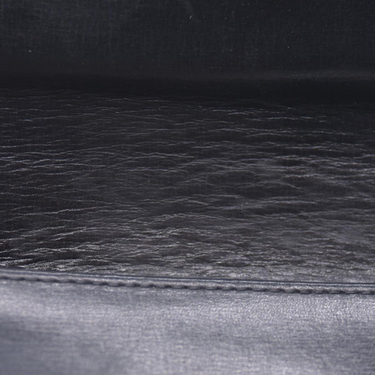 $1450 GUCCI Calfskin Vintage Interlocking GG Chain Flap Clutch Bag Black CONSIGNMENT 10021223