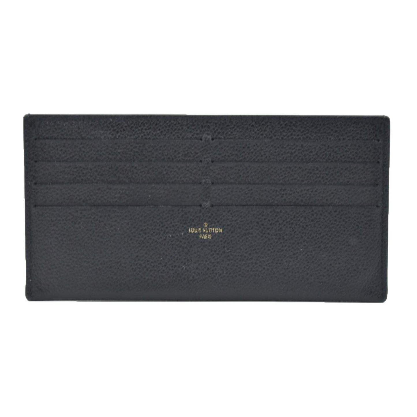 $440 Louis Vuitton  Calfskin Felicie Chain Wallet Card Holder Insert Black