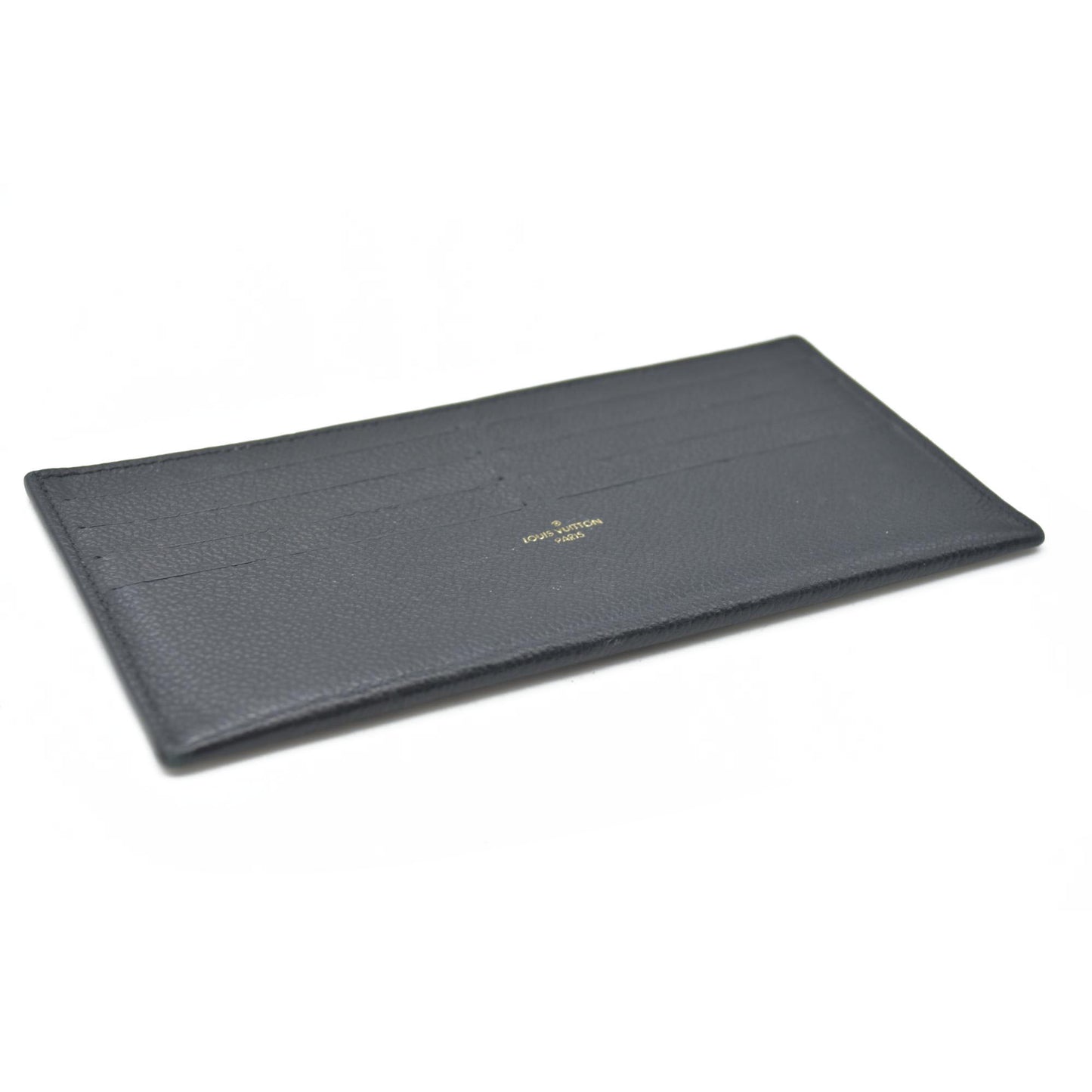 $440 Louis Vuitton  Calfskin Felicie Chain Wallet Card Holder Insert Black