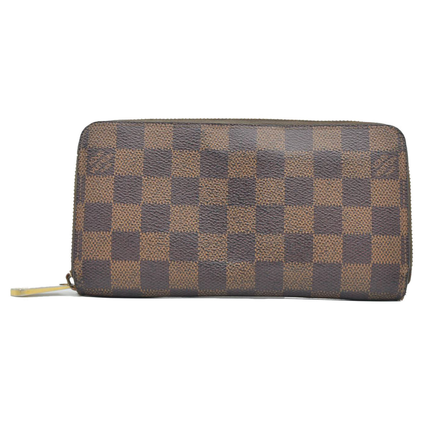 $915 2012 Louis Vuitton Damier Zippy Zip Around Long Wallet Purse Brown* CA1162