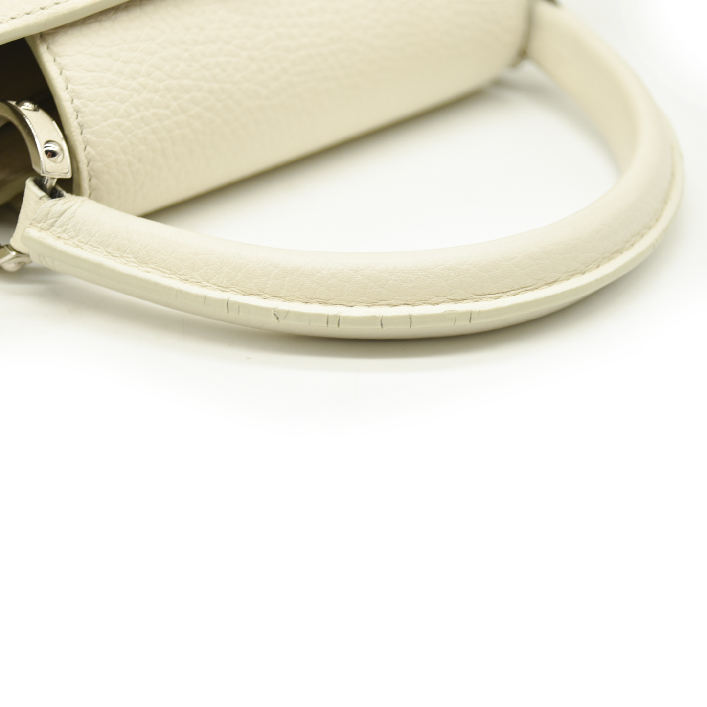 Louis Vuitton Capucines PM Sequin Embellished Shoulder Bag Off White