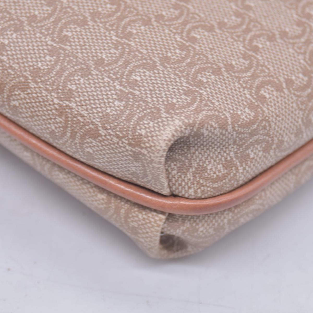 CELINE Macadam Coated Canvas Flap Clutch Shoulder Bag Tan CONSIGNMENT 10021233