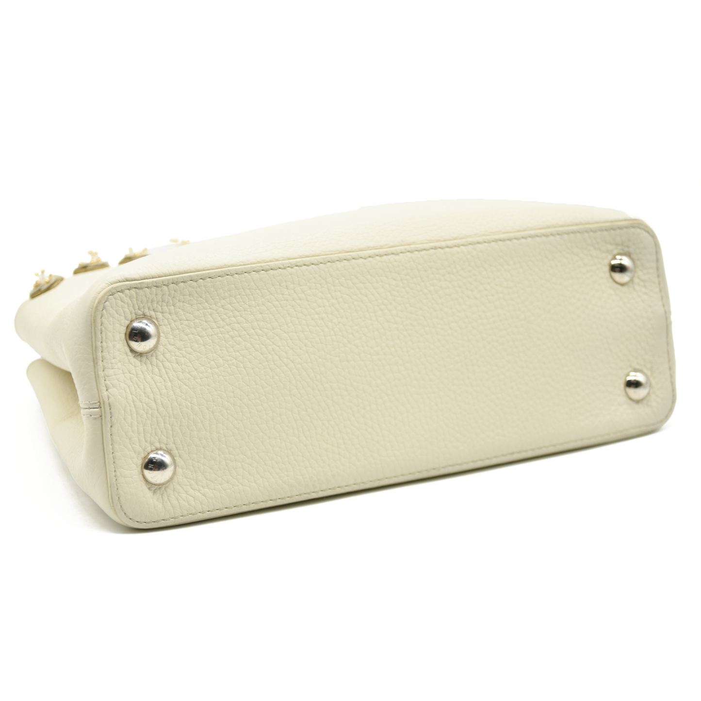 Louis Vuitton Capucines PM Sequin Embellished Shoulder Bag Off White