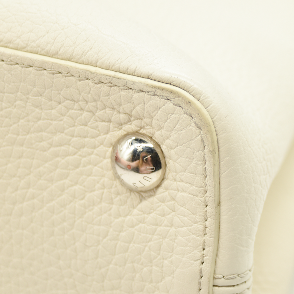 Louis Vuitton Capucines PM Sequin Embellished Shoulder Bag Off White