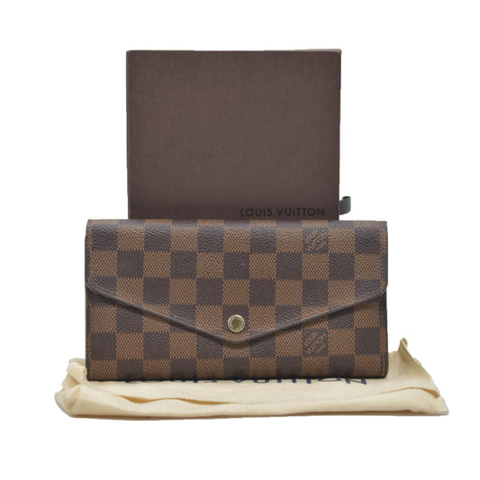 $775 Louis VuittonDamier Ebene Sarah Wallet NM  CA1186