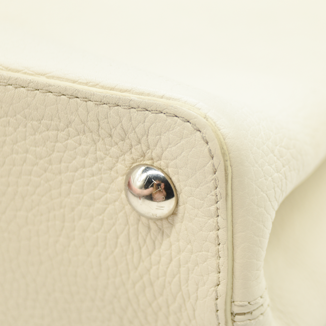 Louis Vuitton Capucines PM Sequin Embellished Shoulder Bag Off White