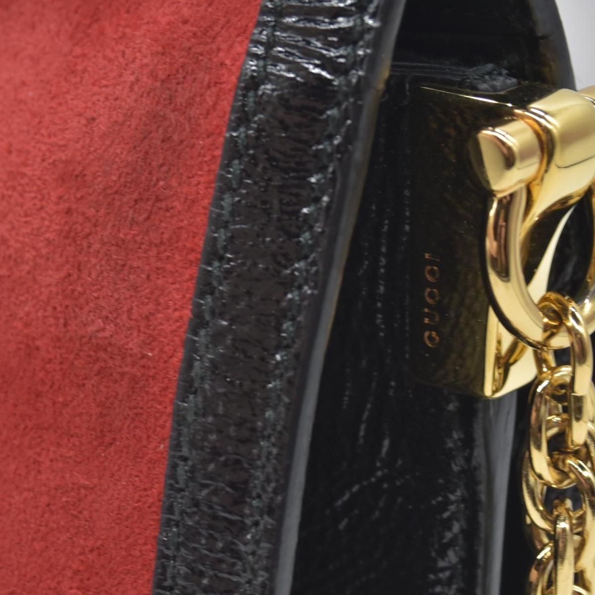 $2050 Gucci Double G Ophidia Small Suede Red