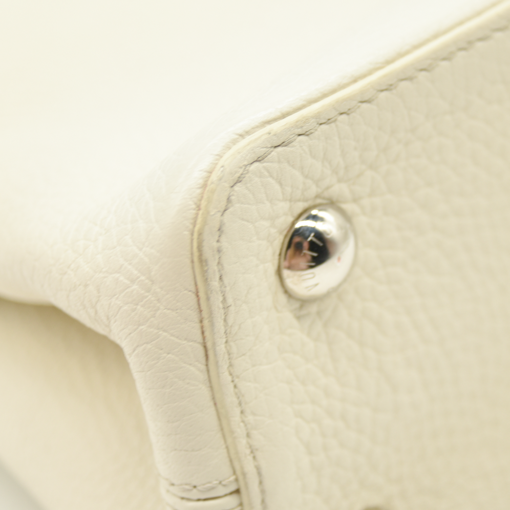 Louis Vuitton Capucines PM Sequin Embellished Shoulder Bag Off White