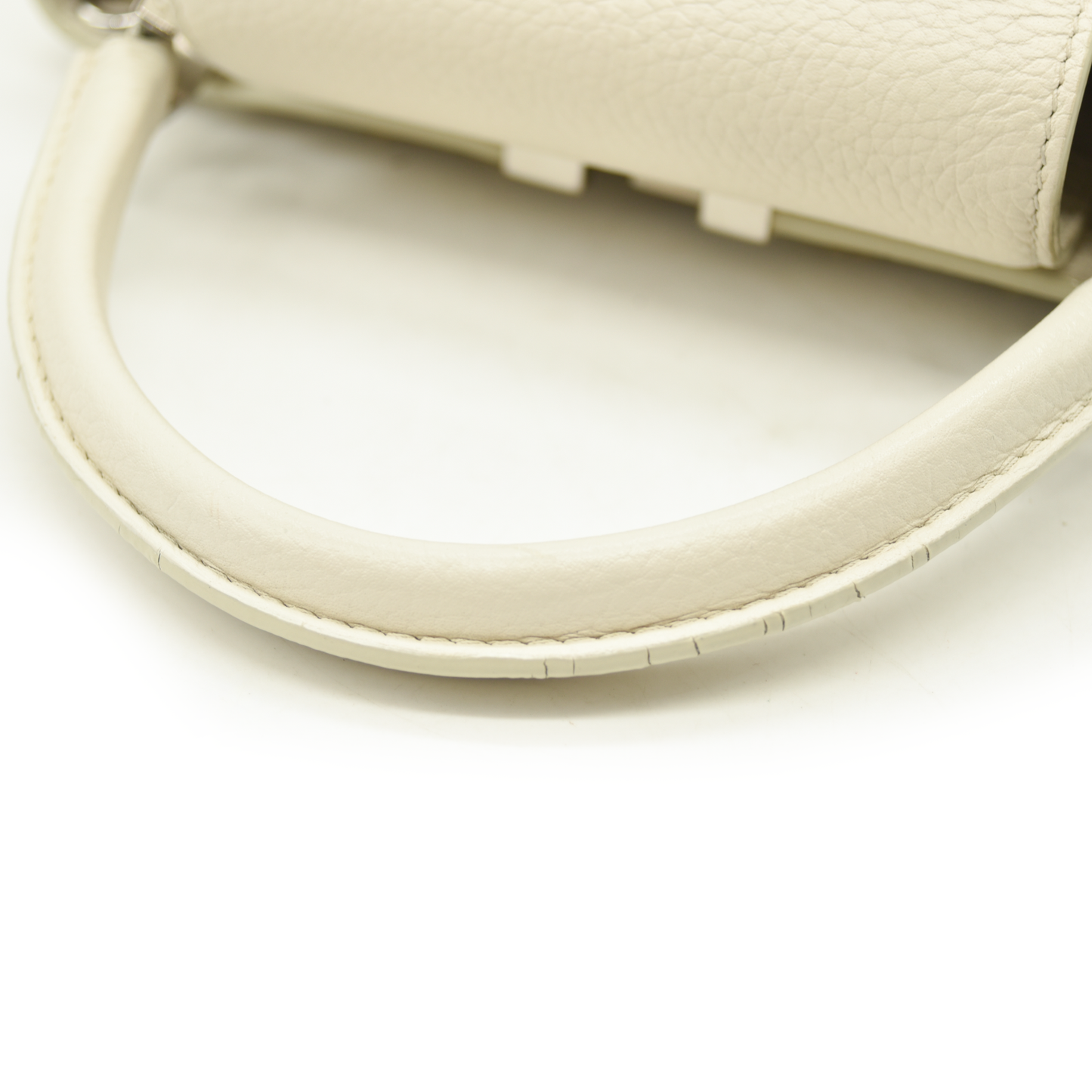 Louis Vuitton Capucines PM Sequin Embellished Shoulder Bag Off White