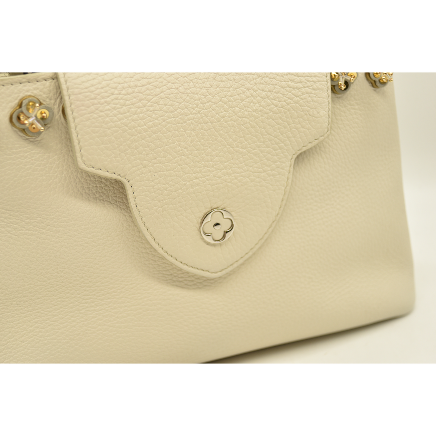 Louis Vuitton Capucines PM Sequin Embellished Shoulder Bag Off White