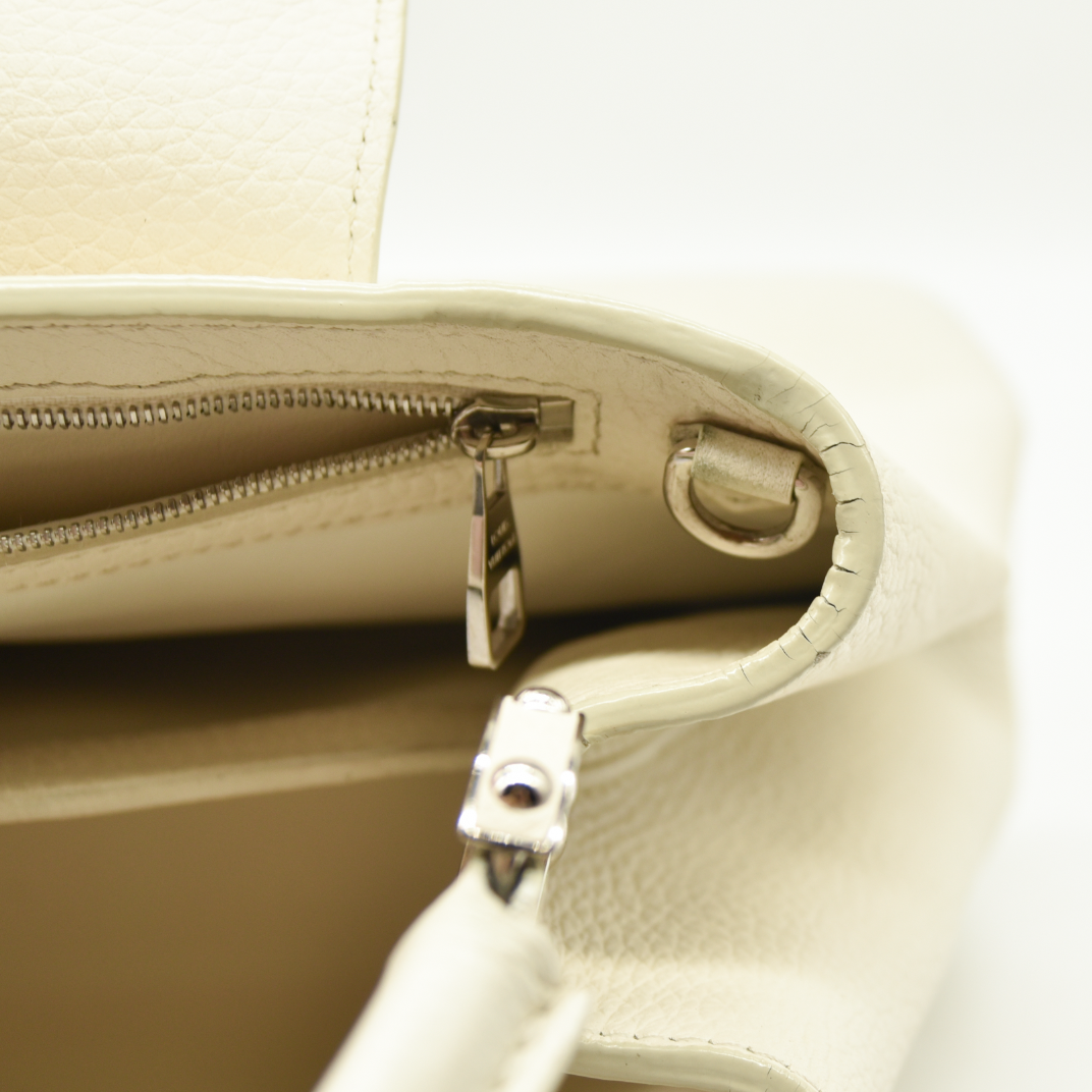 Louis Vuitton Capucines PM Sequin Embellished Shoulder Bag Off White