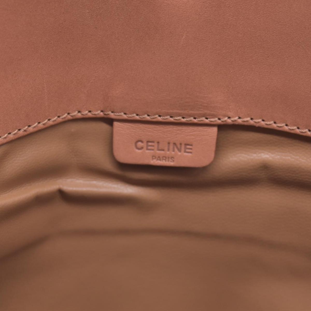CELINE Macadam Coated Canvas Flap Clutch Shoulder Bag Tan CONSIGNMENT 10021233