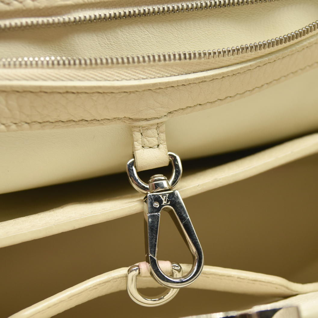 Louis Vuitton Capucines PM Sequin Embellished Shoulder Bag Off White