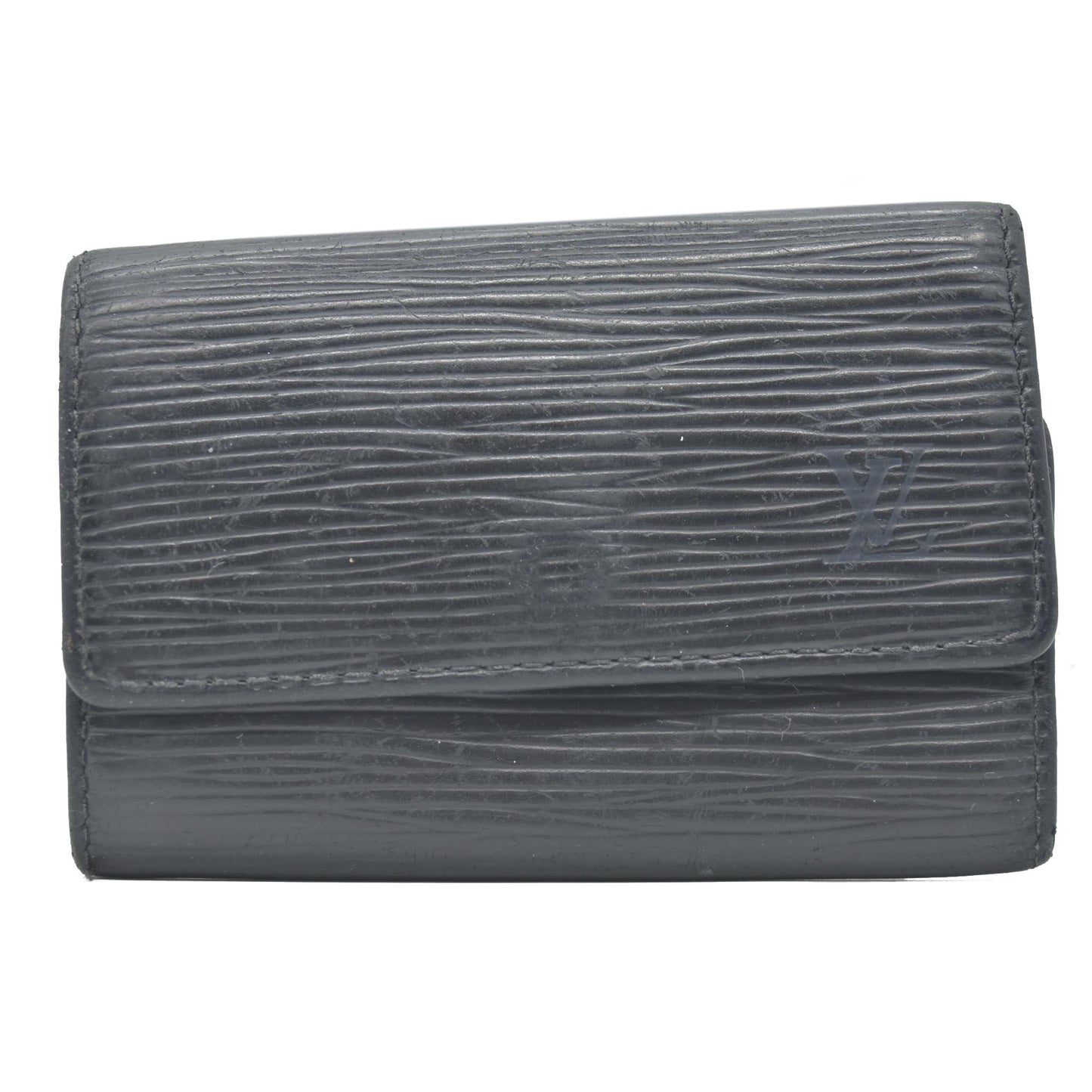 $445 2004 Louis Vuitton Epi Multicles Leather 6 Ring Key Case Black CA0014