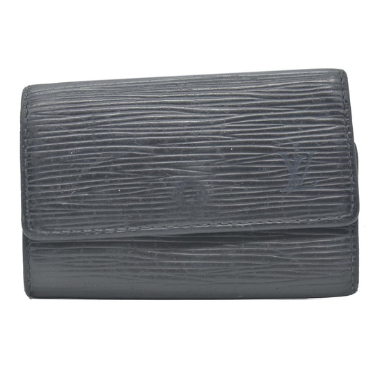 $445 2004 Louis Vuitton Epi Multicles Leather 6 Ring Key Case Black CA0014