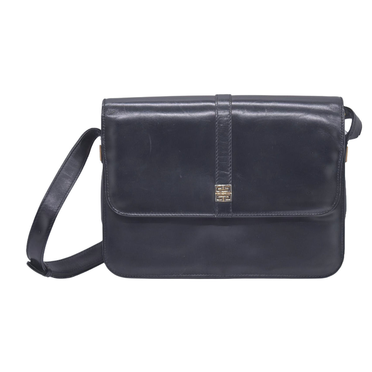 GIVENCHY Smooth Calfskin 4G Logo Flap Crossbody Bag Black CONSIGNMENT 10021186