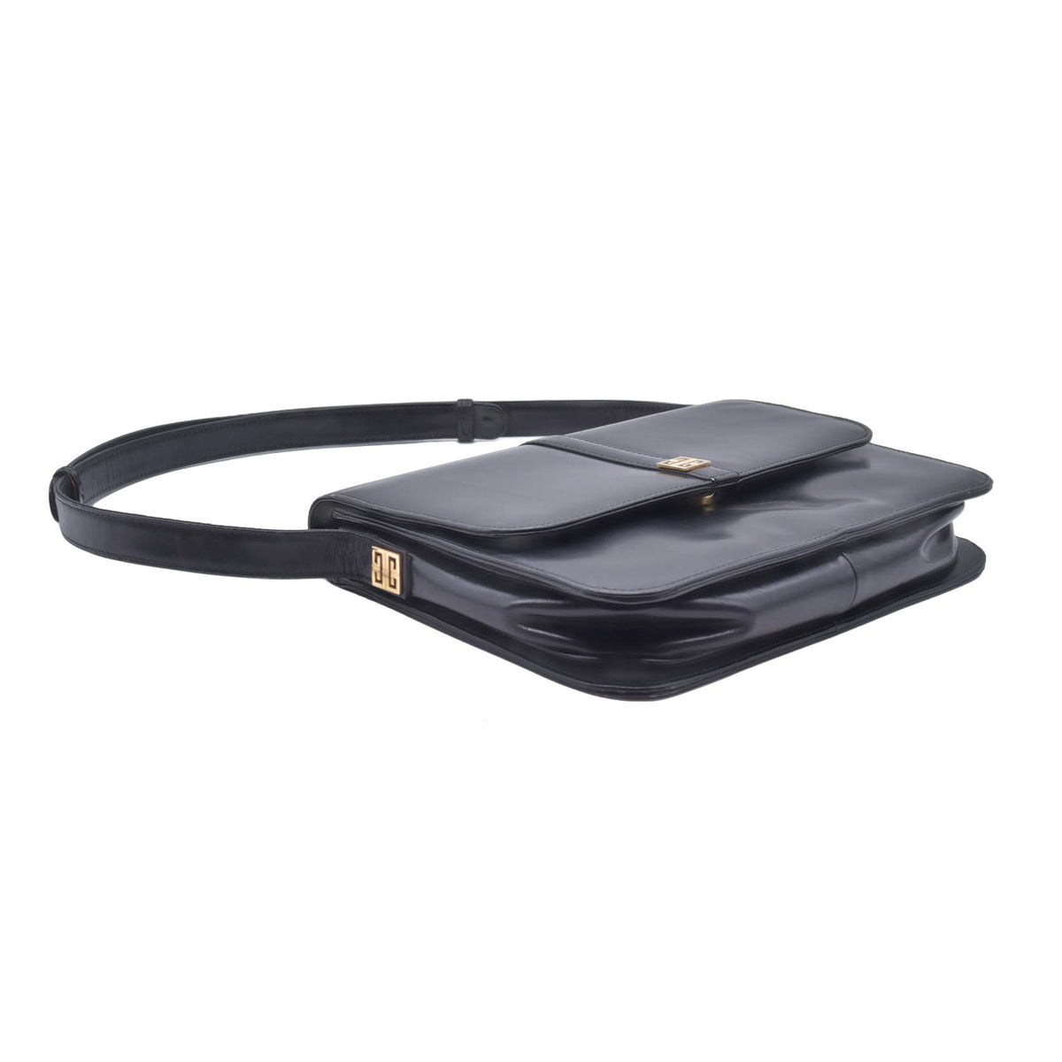 GIVENCHY Smooth Calfskin 4G Logo Flap Crossbody Bag Black CONSIGNMENT 10021186