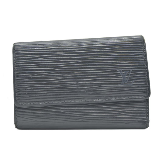 $445 2004 Louis Vuitton Epi Multicles Leather 6 Ring Key Case Black CA0044