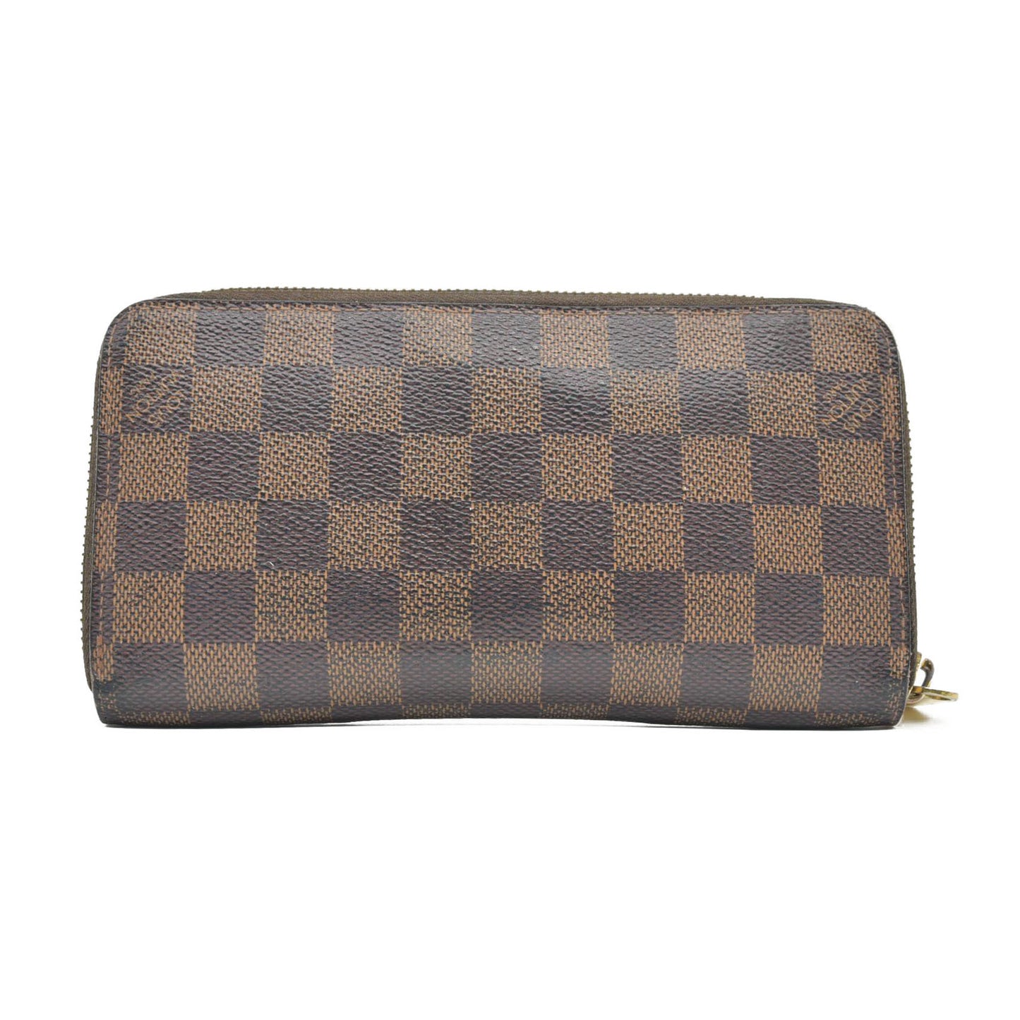 $915 2012 Louis Vuitton Damier Zippy Zip Around Long Wallet Purse Brown CA5102