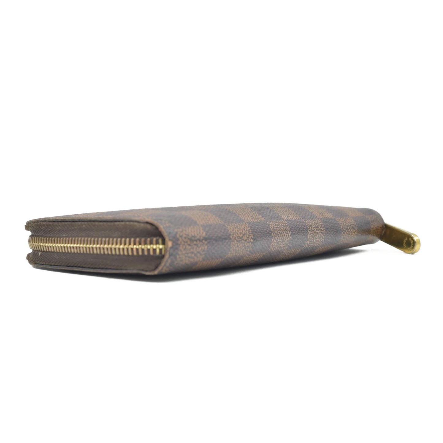 $915 2012 Louis Vuitton Damier Zippy Zip Around Long Wallet Purse Brown CA5102