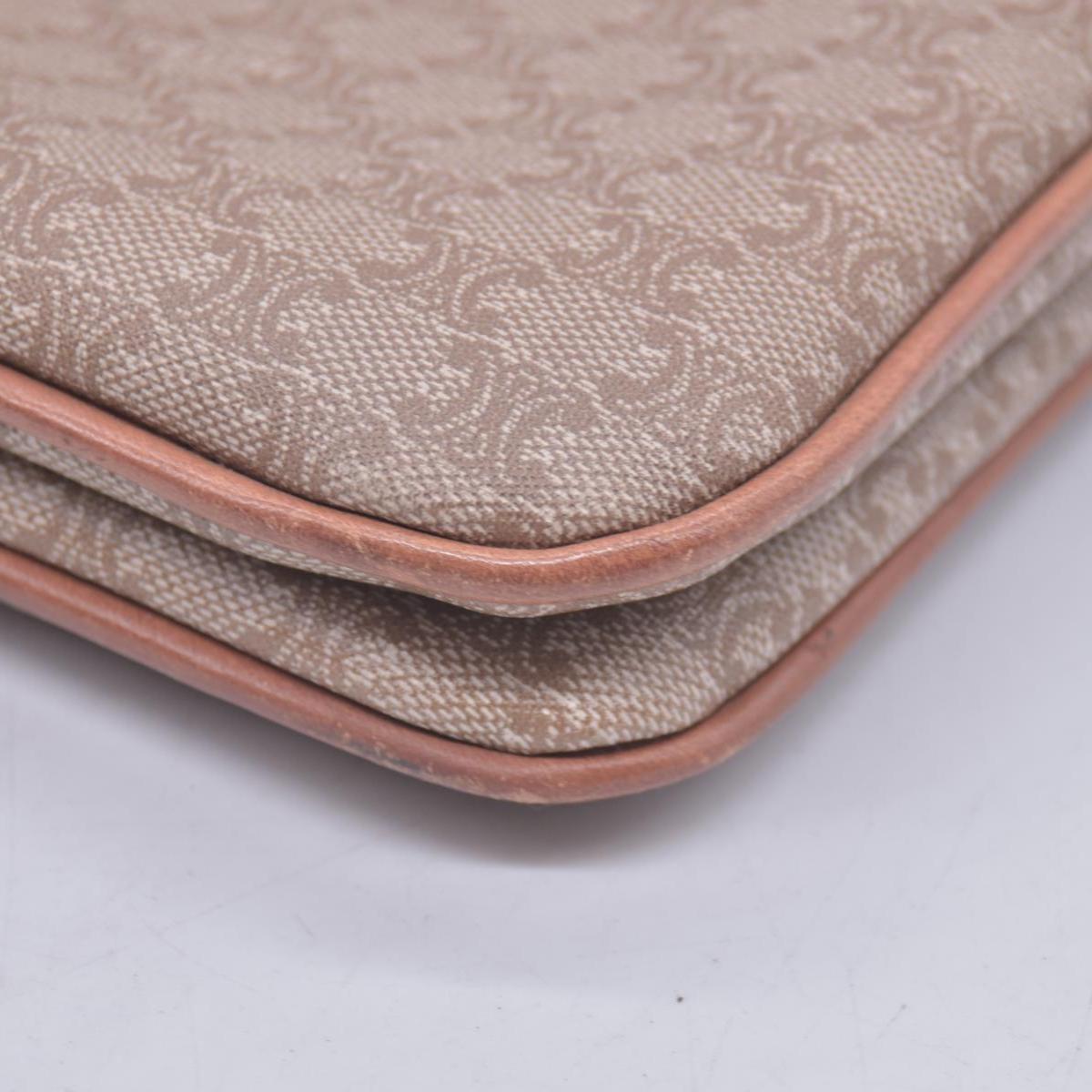 CELINE C Macadam Canvas Flap Shoulder Bag Chain Strap Tan CONSIGNMENT 10021189