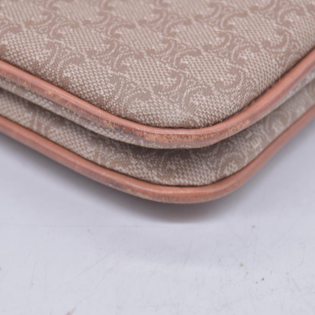 CELINE C Macadam Canvas Flap Shoulder Bag Chain Strap Tan CONSIGNMENT 10021189