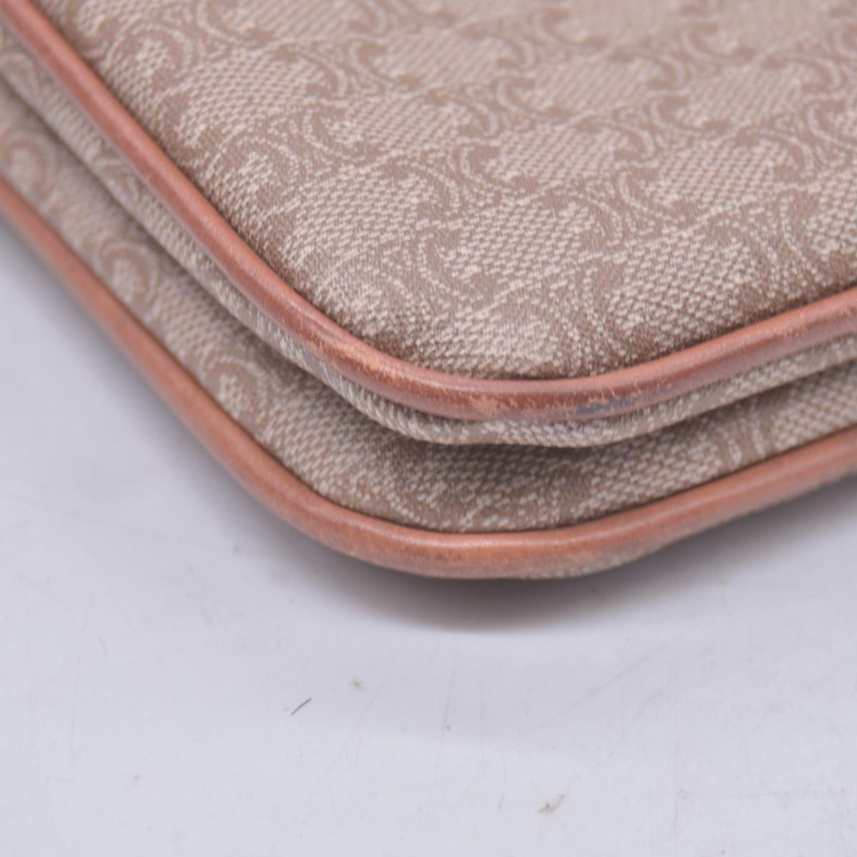 CELINE C Macadam Canvas Flap Shoulder Bag Chain Strap Tan CONSIGNMENT 10021189
